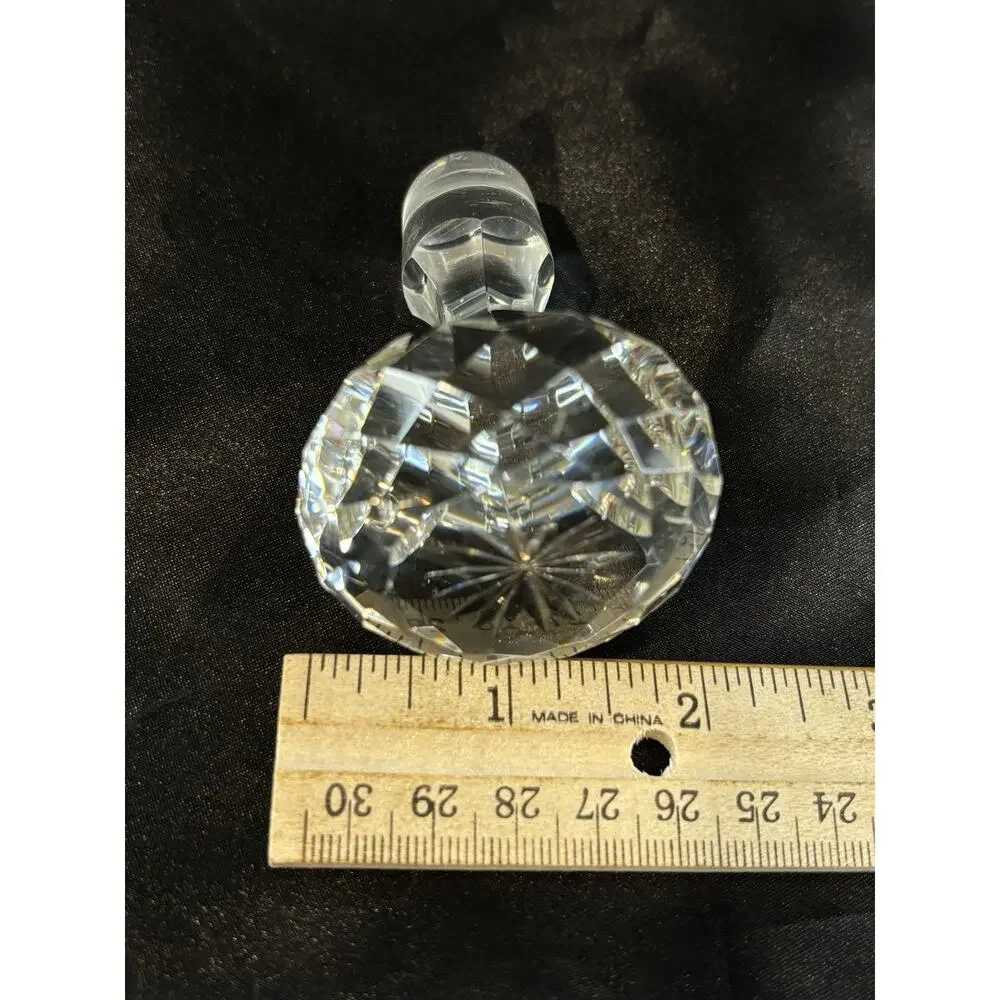 Vintage Cut Glass Decanter Stopper Starburst Faceted Round Replacement 3